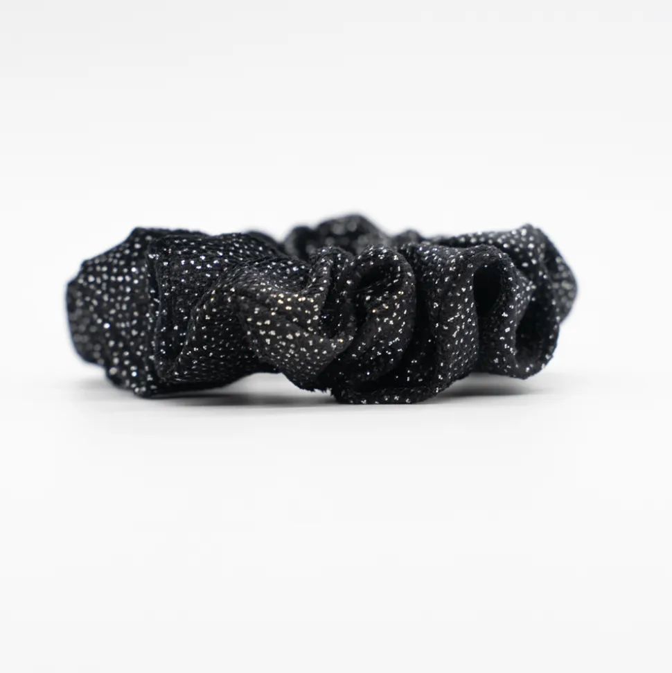 Coletero scrunchie negro brillo