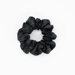 Coletero scrunchie negro brillo