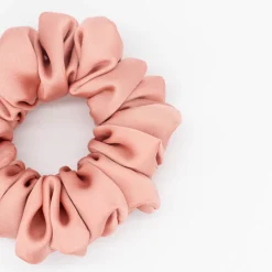 Coletero scrunchie satén rosa