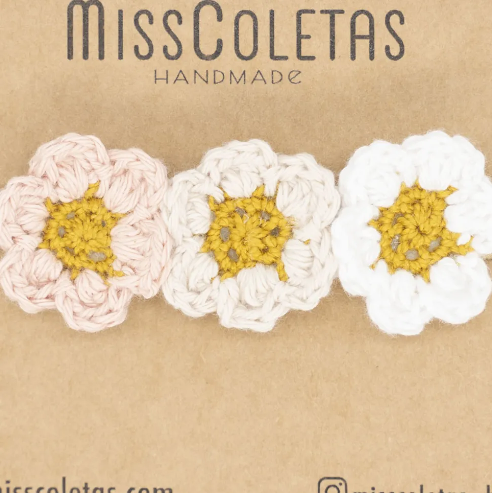 Diadema bebé flores crochet