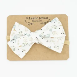 Diadema bebé lazo flores cotton