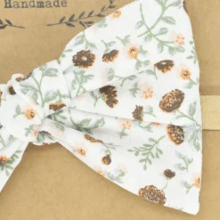 Diadema bebé lazo flores marrón
