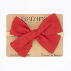Diadema bebé lazo rojo plumeti
