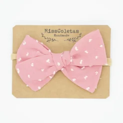 Diadema bebé lazo rosa plumeti