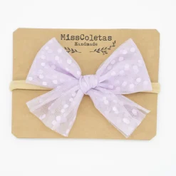 Diadema bebé lazo tul malva