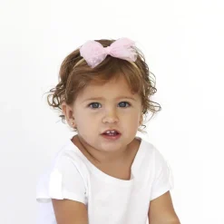 Diadema bebé lazo tul rosa