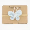 Diadema bebé mariposa crochet azul celeste