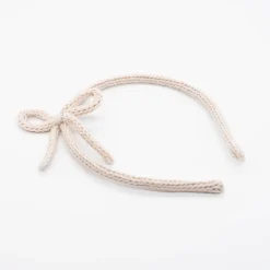 Diadema cordón crochet beige