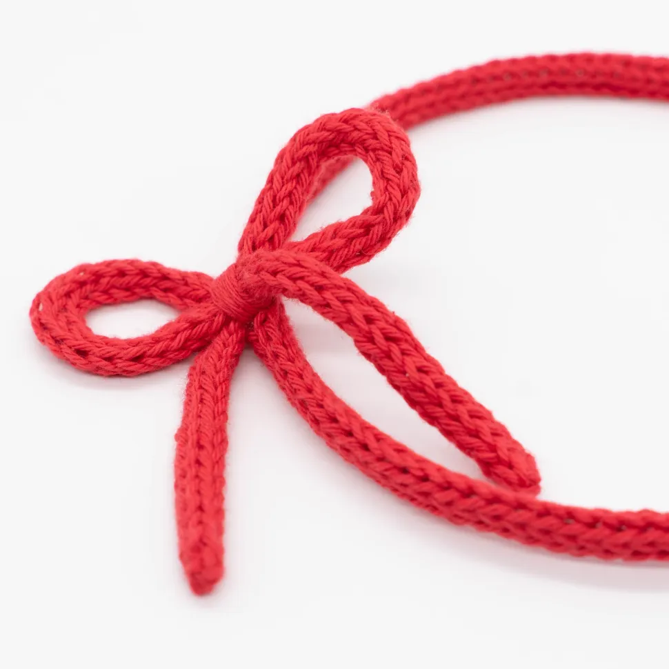 Diadema cordón crochet rojo
