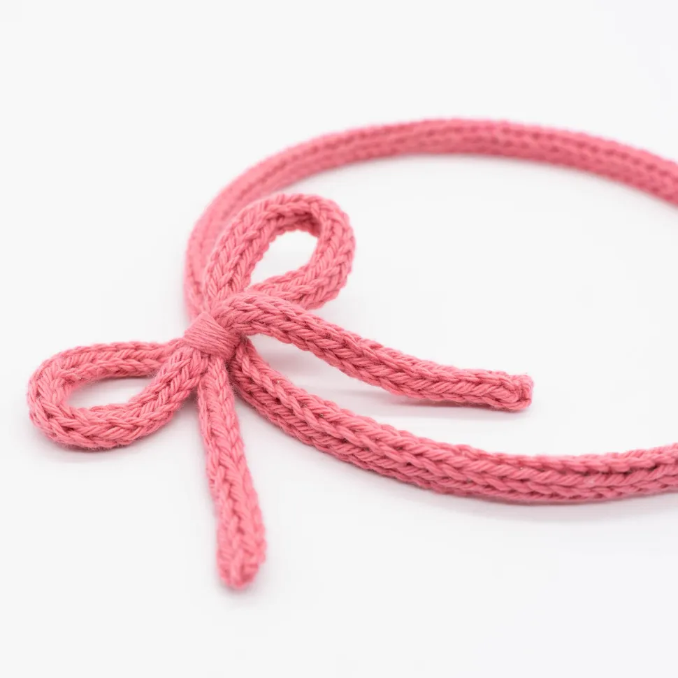 Diadema cordón crochet rosa
