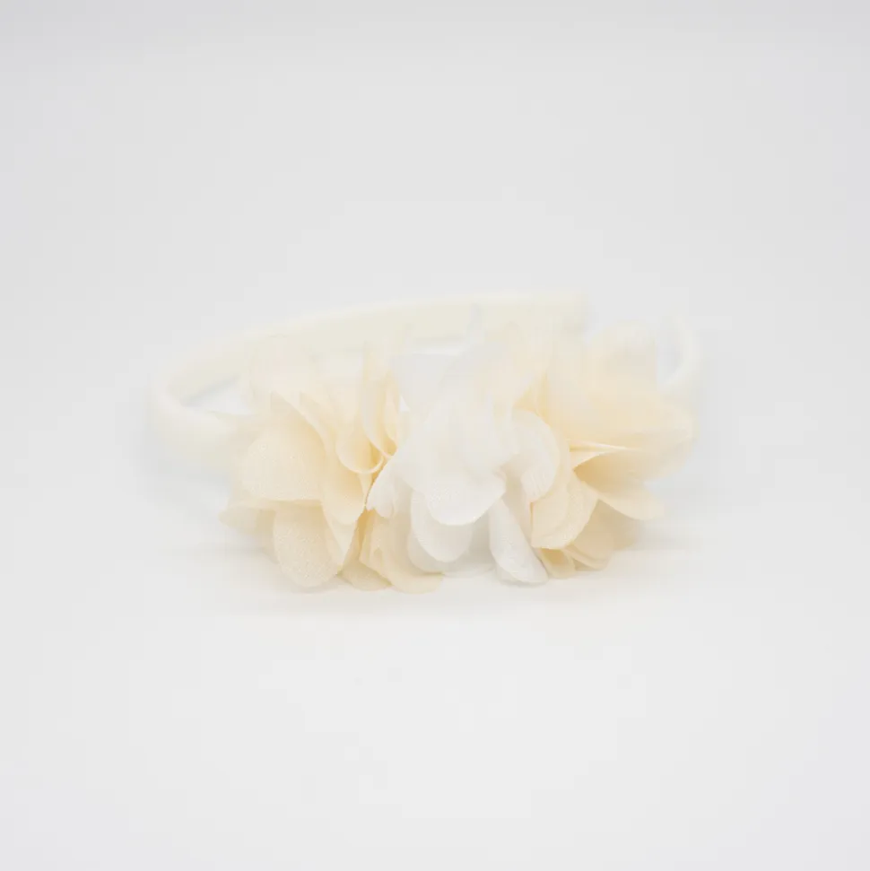 Diadema flor combinada beige