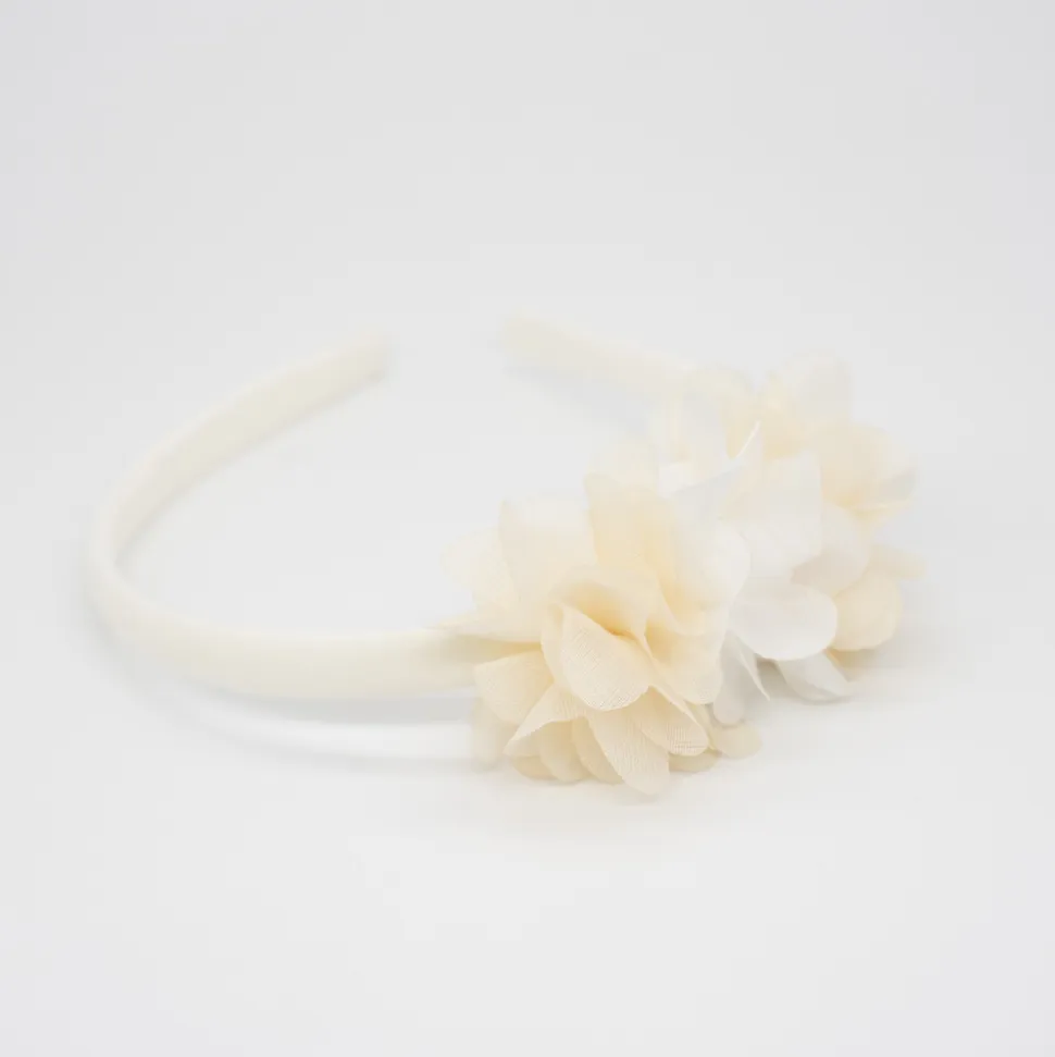 Diadema flor combinada beige