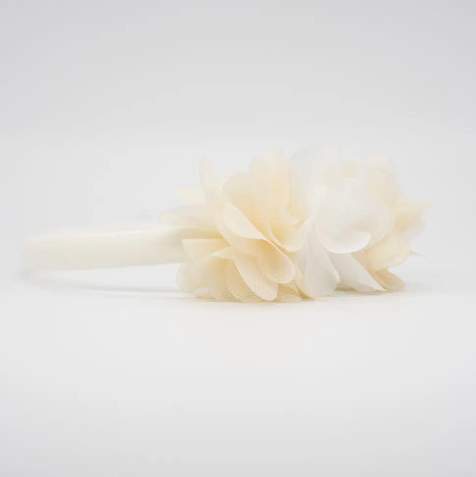 Diadema flor combinada beige