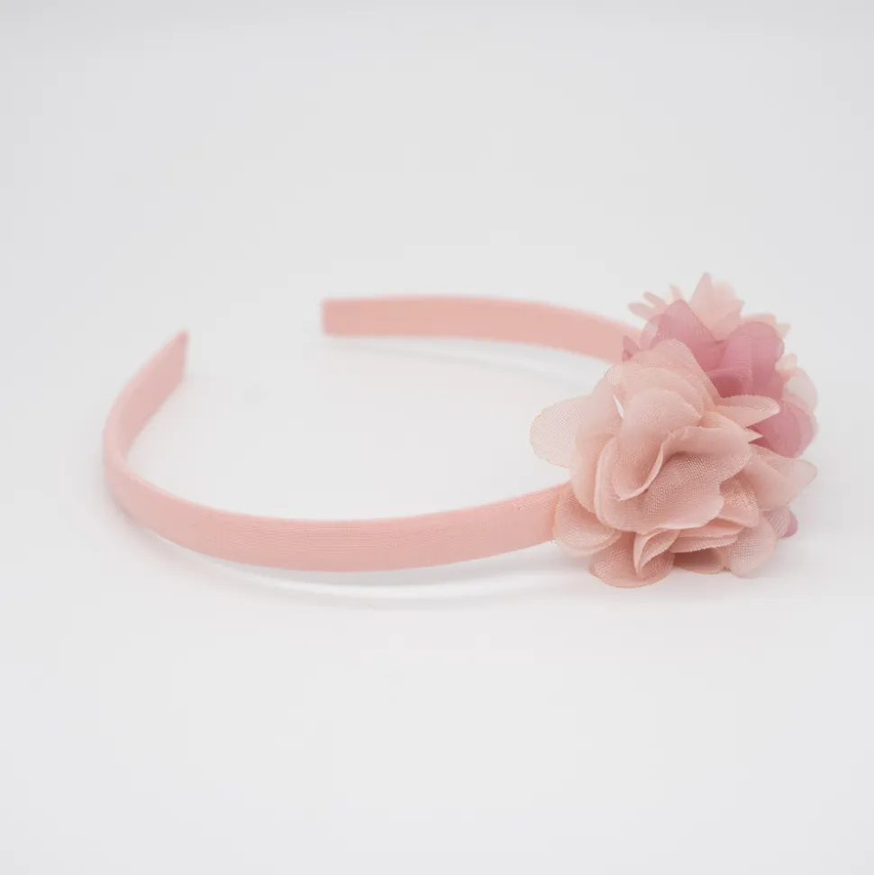 Diadema flor combinada rosa