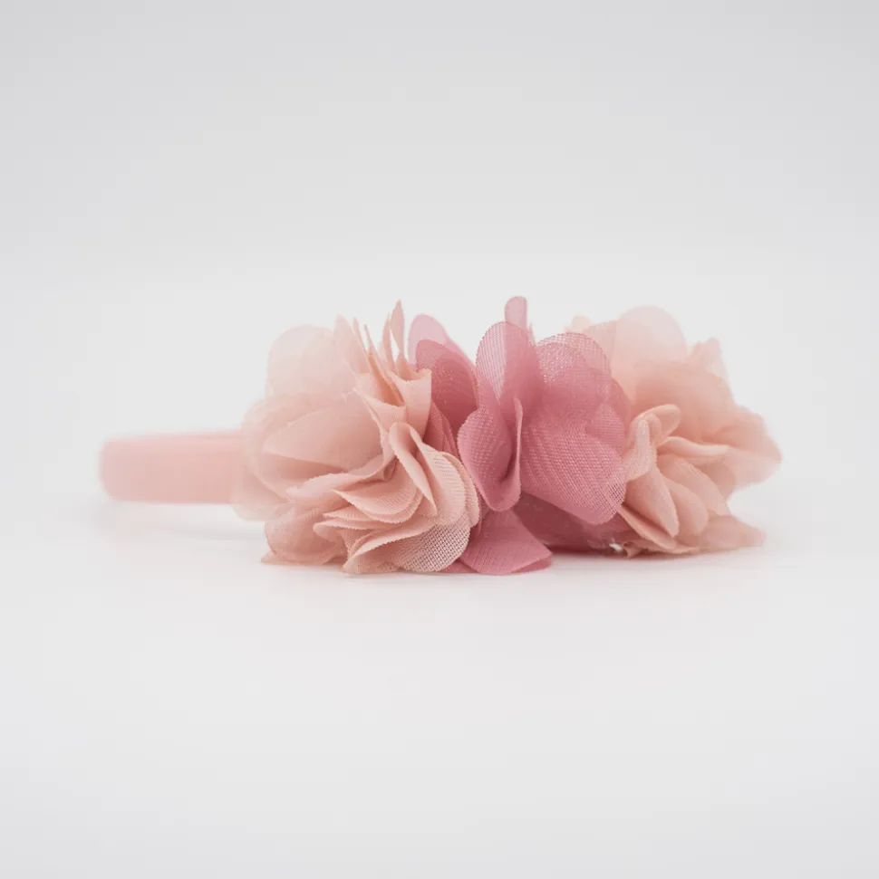 Diadema flor combinada rosa