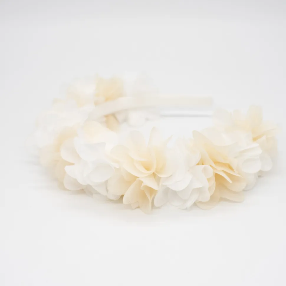 Diadema flores blanca combinada