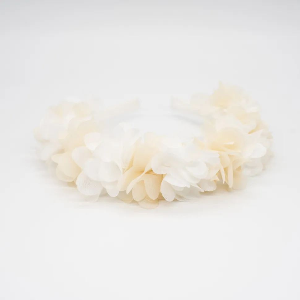 Diadema flores blanca combinada