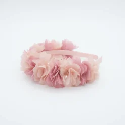 Diadema flores combinada rosa