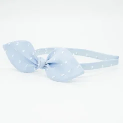 Diadema lazo azul celeste plumeti hecha a mano