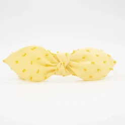 Diadema lazo chloé amarillo plumeti hecha a mano