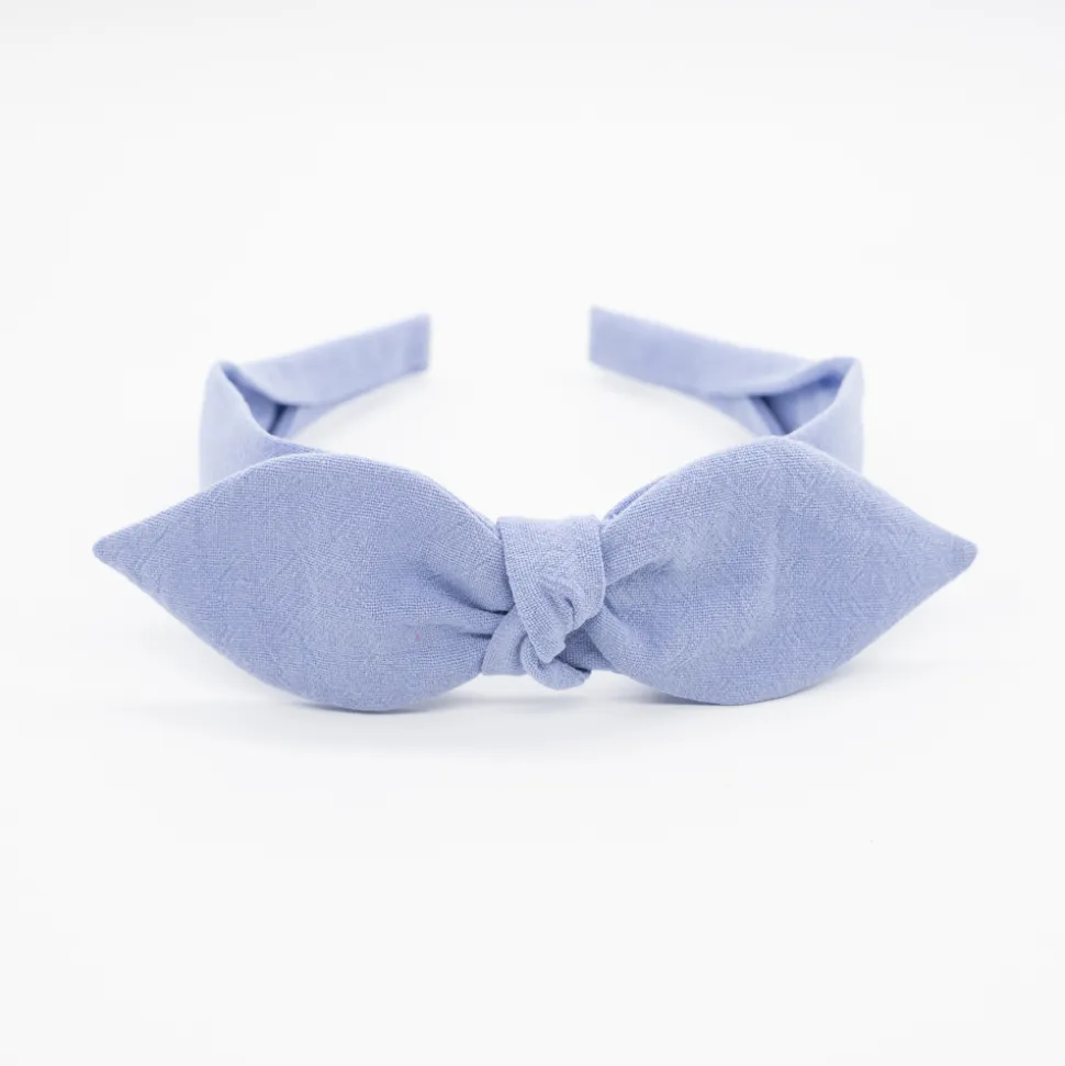 Diadema lazo chloé azul celeste lavanda hecha a mano