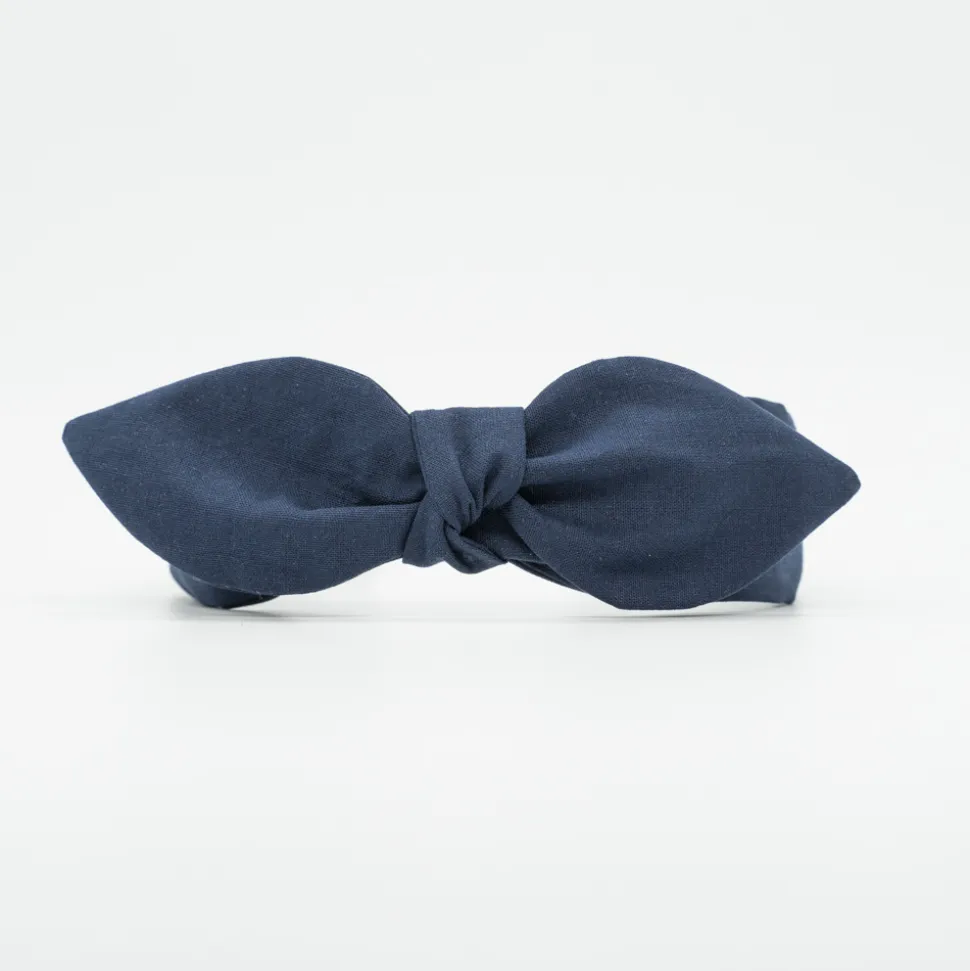 Diadema lazo chloé azul marino hecha a mano