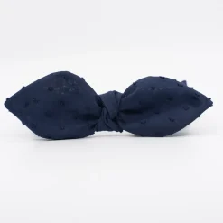 Diadema lazo chloé azul marino plumeti hecha a mano