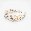 Diadema lazo chloé blanca flores hecha a mano