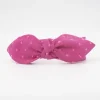 Diadema lazo chloé fucsia plumeti hecha a mano