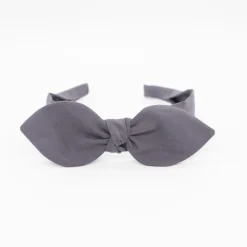 Diadema lazo chloé gris antracita hecho a mano