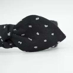 Diadema lazo chloé negra plumeti hecha a mano