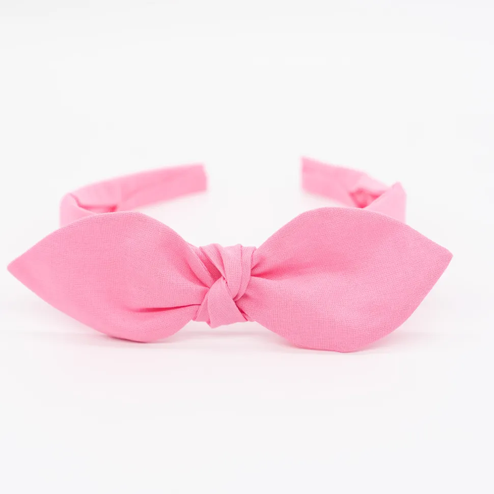 Diadema lazo chloé rosa chicle hecha a mano