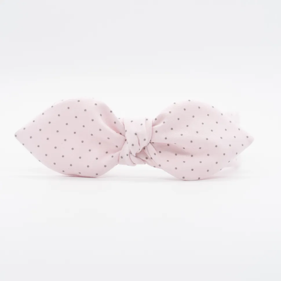 Diadema lazo chloé rosa claro topos