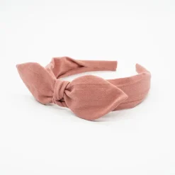 Diadema lazo chloé rosa rústico hecha a mano