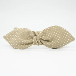 Diadema lazo chloé topos beige hecha a mano
