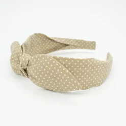 Diadema lazo chloé topos beige hecha a mano