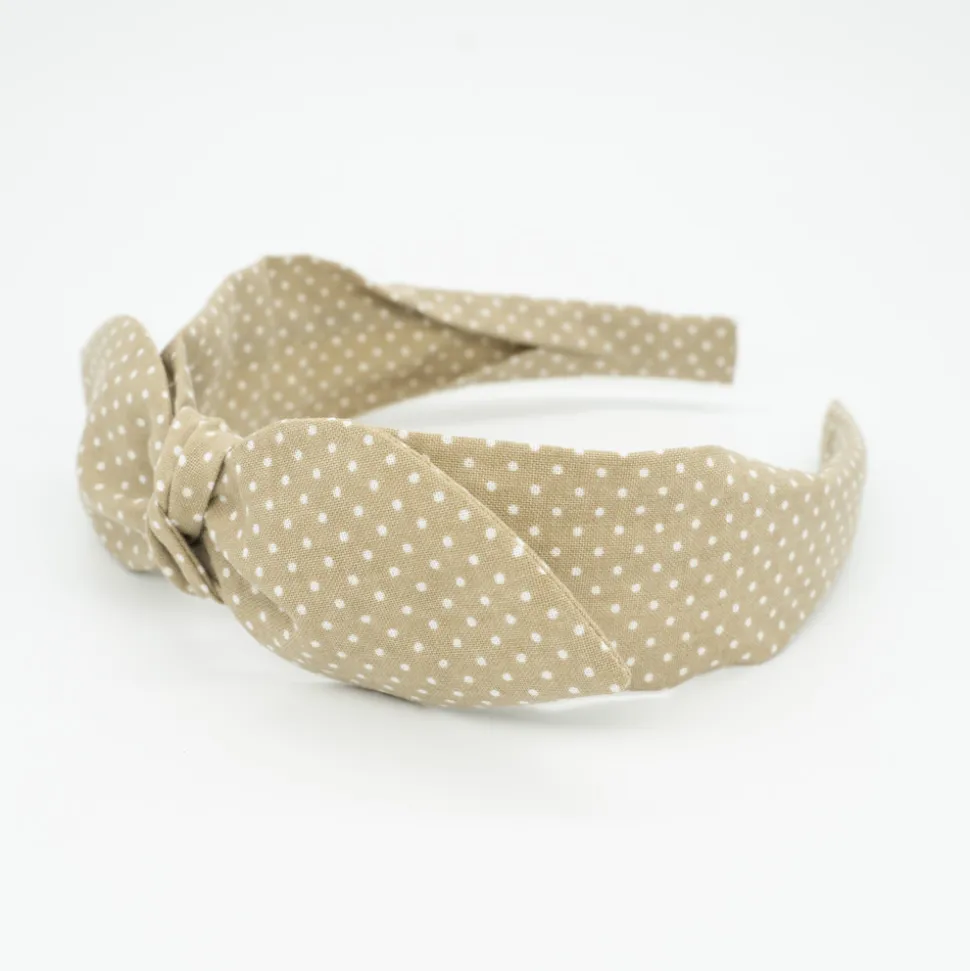 Diadema lazo chloé topos beige hecha a mano