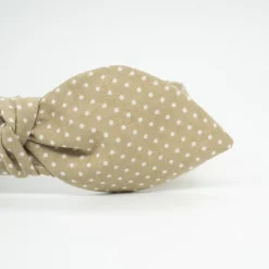 Diadema lazo chloé topos beige hecha a mano