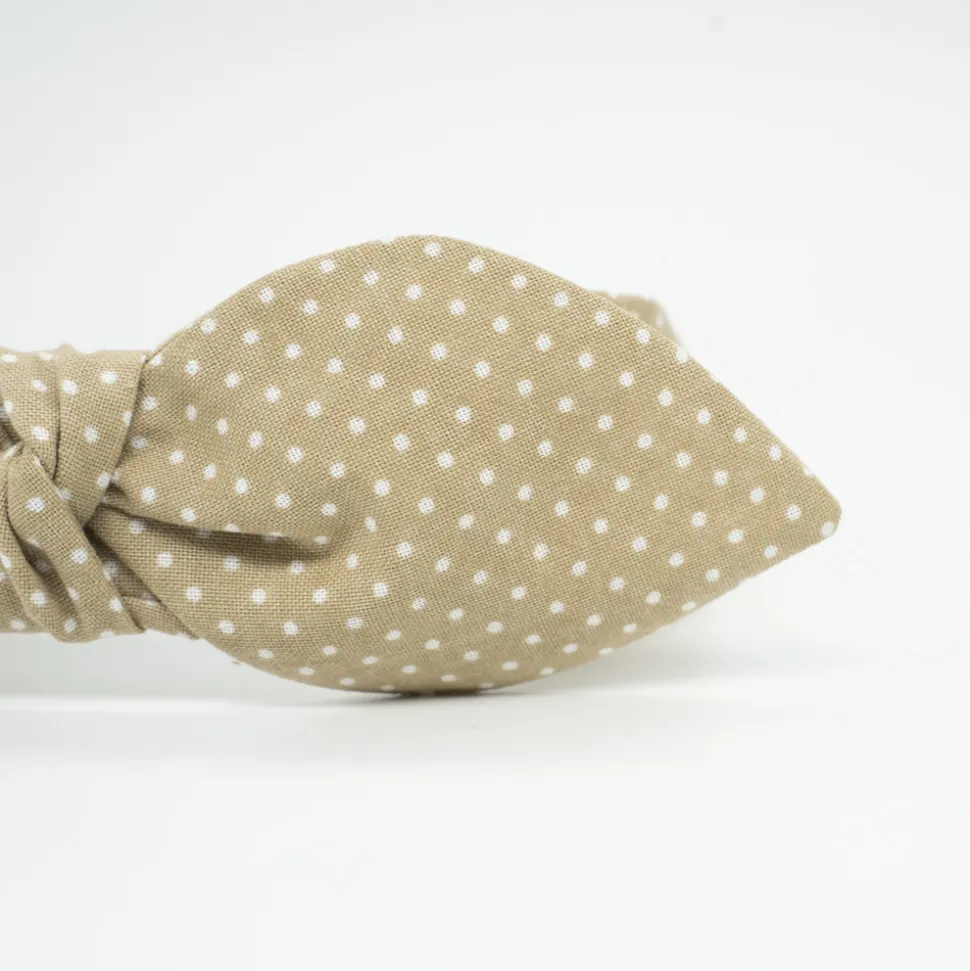 Diadema lazo chloé topos beige hecha a mano