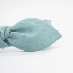 Diadema lazo chloé verde agua plumeti hecha a mano