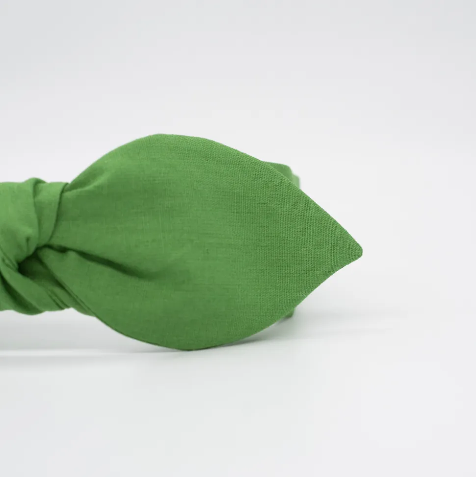 Diadema lazo chloé verde hecha a mano