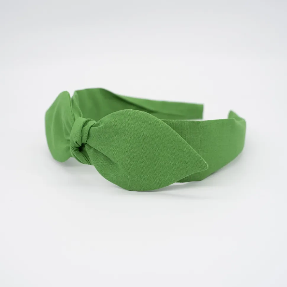 Diadema lazo chloé verde hecha a mano