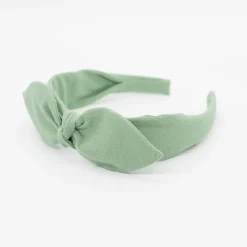 Diadema lazo chloé verde hecha a mano