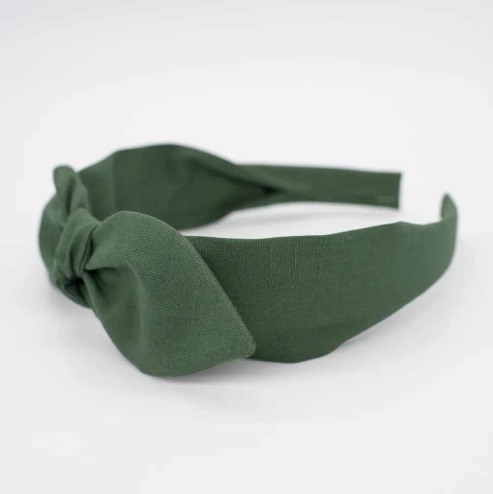 Diadema lazo chloé verde oscuro hecha a mano