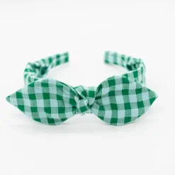 Diadema lazo chloé vichy bicolor verde