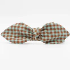 Diadema lazo chloé vichy bicolor menta