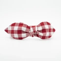 Diadema lazo chloé vichy rojo hecha a mano