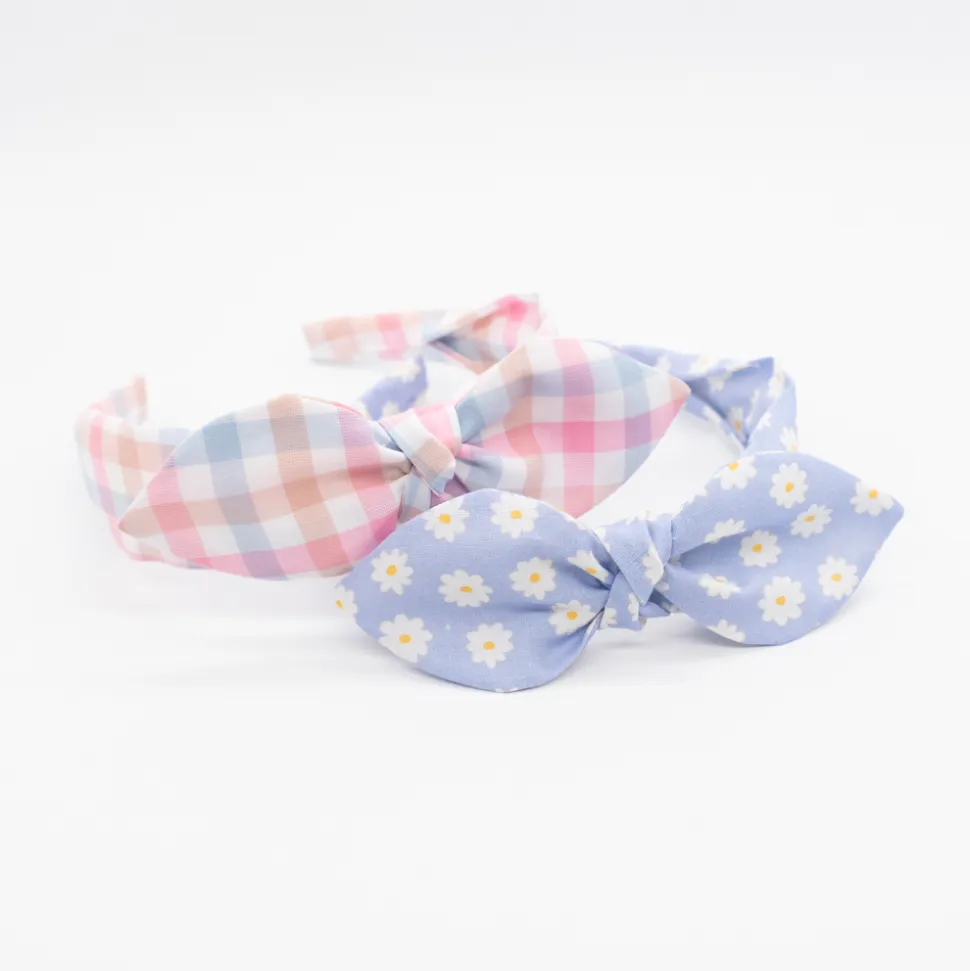 Diadema lazo chloé vichy tricolor