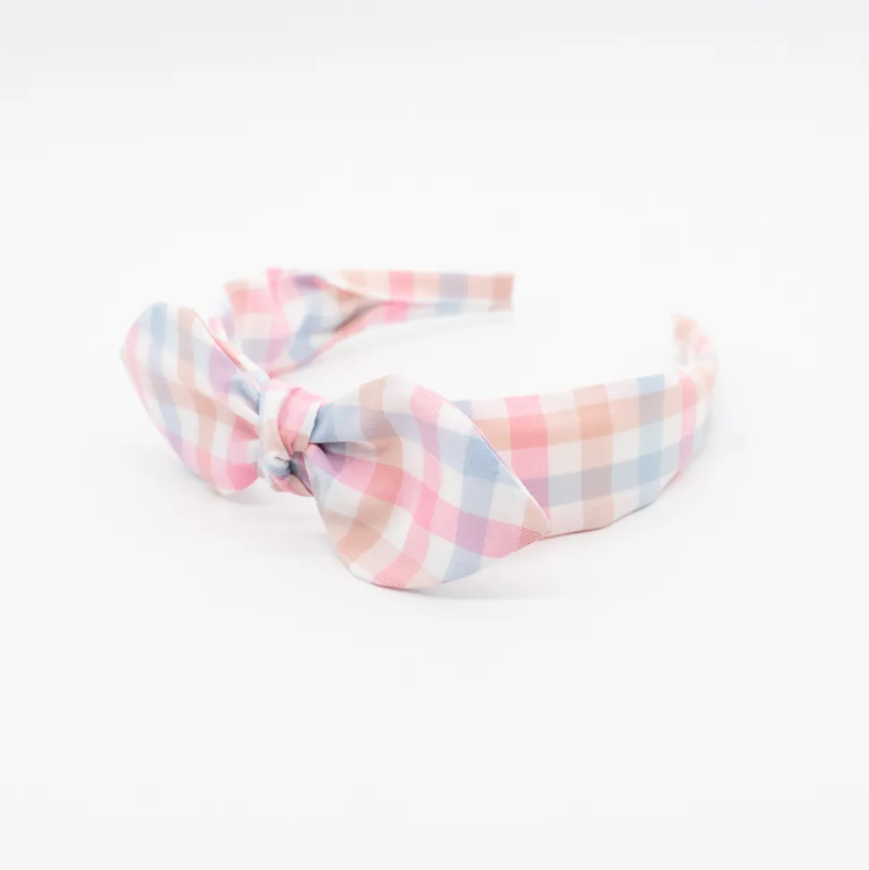 Diadema lazo chloé vichy tricolor