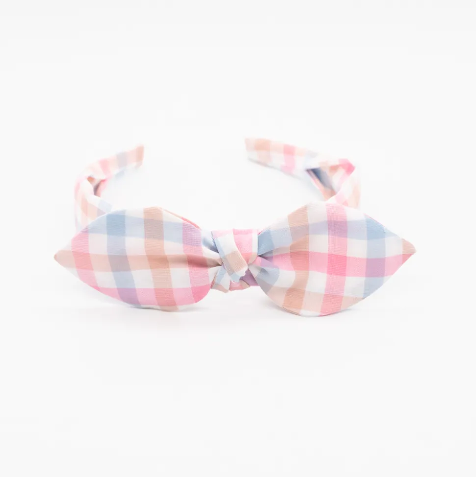 Diadema lazo chloé vichy tricolor